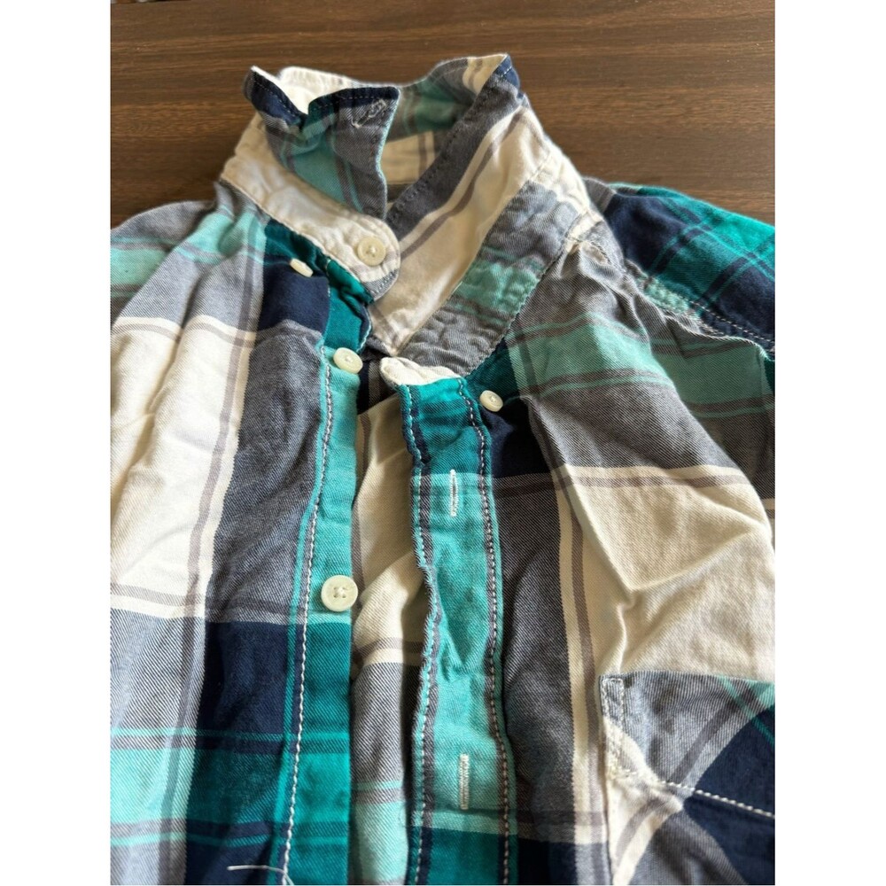 urban pipeline Teal Navy Gray Plaid Button-Up Shirt